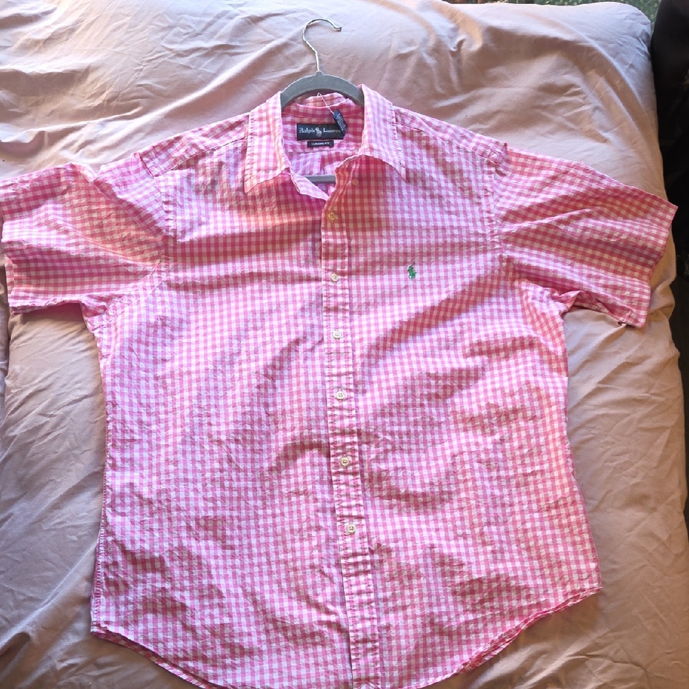 Ralph Lauren Men's Pink Gingham Shirt